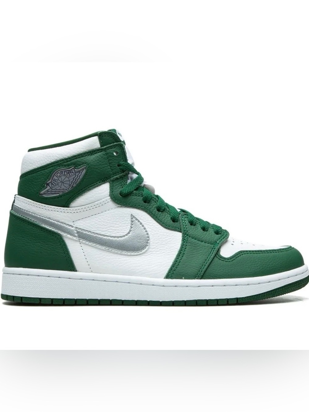 Jordan 1 Mid White/Green/Silver Men's Sneaker